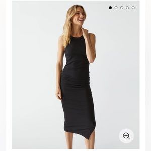 Michael Stars Black Wren Ribbed Midi dress